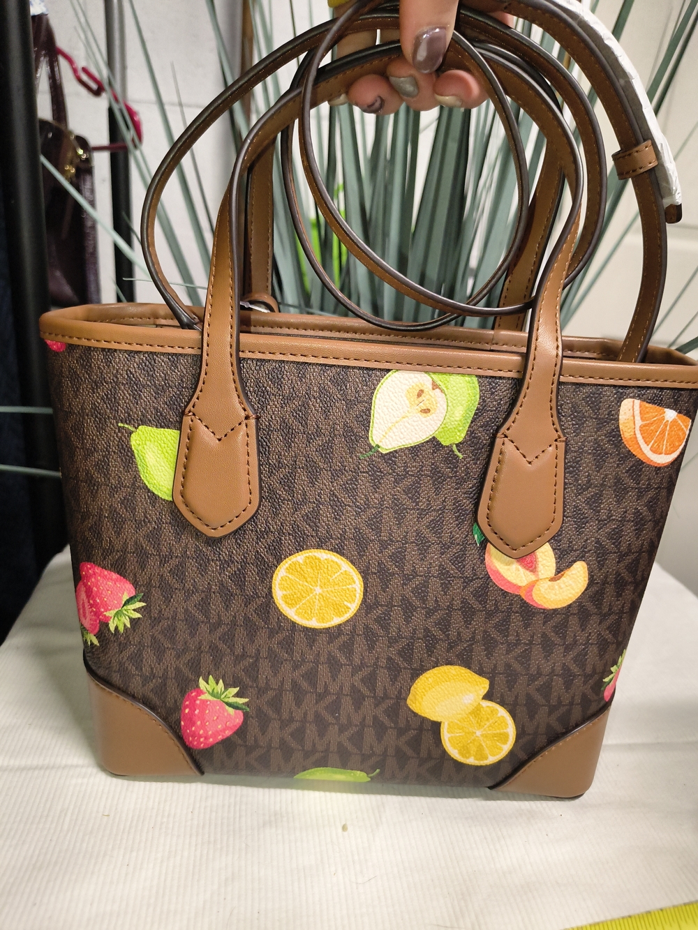 MICHAEL Michael Kors Signature Monogram Brown with Multicolor Fruit Motif Set - Picture 7 of 11